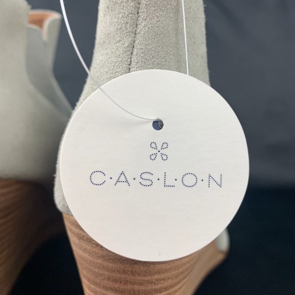 CASLON Willa Oatmeal‎ Gray Suede Chelsea Wedge Booties NWOB - Picture 5 of 11
